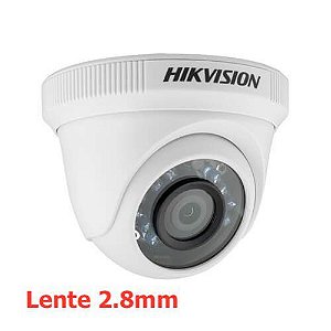 Câmera Dome Plástica - HIKVISION (4 em 1) - HD (720P) - Lente 2.8mm - IR 20m - DS-2CE56D0T-IRPF 2.8