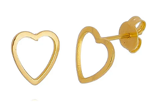 Brinco Coração Delicado Banhado a Ouro