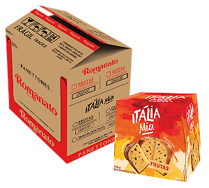 Caixa Fechada: 18 unidades Panettone Itália Mia -  Frutas Cristalizadas (400g)