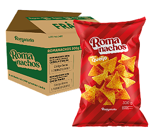 CAIXA FECHADA: Romanachos - Queijo Nachos (8 unidades de 300g)