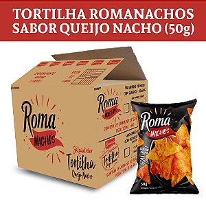 CAIXA FECHADA: Romanachos - Queijo Nachos (20 unidades de 50g)