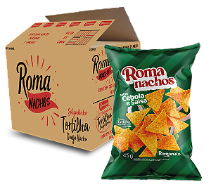 CAIXA FECHADA - 20 UNIDADES ROMANACHOS CEBOLA E SALSA 45G