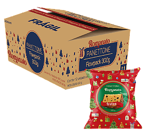 Caixa Fechada: 12 unidades Panettone Flowpack Frutas Cristalizadas 300g
