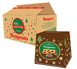 Caixa Fechada: 24 unidades Mini Panettone Gotas Chocolate 80g - cartucho