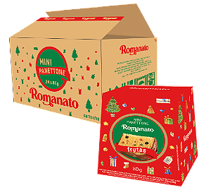 Caixa Fechada: 24 unidades Mini Panettone Frutas Cristalizadas 80g - cartucho
