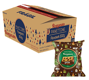 Caixa Fechada: 12 unidades Panettone Flowpack Gotas Chocolate 300g