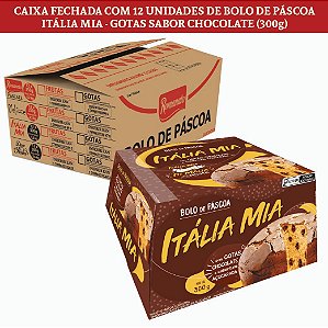 Caixa Fechada: 12 unidades Bolo de Páscoa Itália Mia com Gotas sabor Chocolate