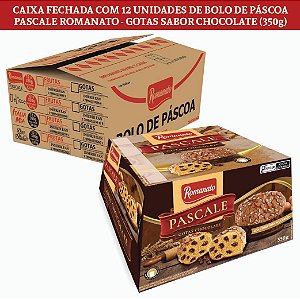 Caixa Fechada: 12 unidades Bolo de Páscoa Pascale Romanato com Gotas sabor Chocolate