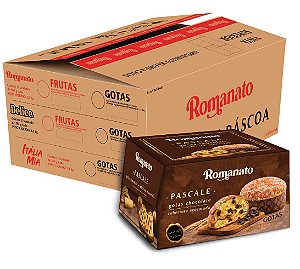 Caixa Fechada: 12 unidades Bolo de Páscoa Pascale Romanato com Gotas sabor Chocolate