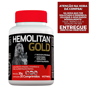 Hemolitan Pet Gold Vetnil com 30 comprimidos