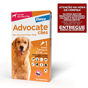 Antipulgas e Endectocida Advocate 2,5 ml para Cães entre 10 e 25 Kg