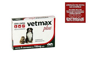 Vermífugo Vetnil Vetmax Plus 700 mg 4 Comprimidos