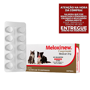 Anti-inflamatório Meloxinew 2mg - 10 Comprimidos Vetnil para Cães e Gatos