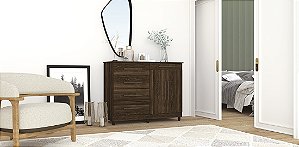 Cômoda 5 gavetas com sapateira
