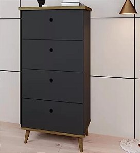 Cômoda 4 gavetas pés palito retrô
