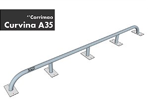 CORRIMÃO "CURVINA A35" (Com fixação) Metal