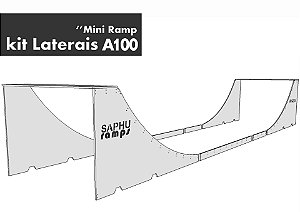 MINI RAMP "KIT COMPLETO A100" (10 Peças) c/ Deck Superior e Flat