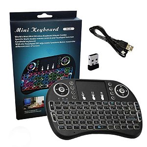 MINI TECLADO SEM FIO COM MOUSE TOUCH