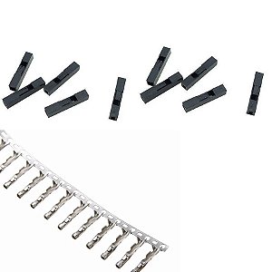 CONECTOR DUPONT 1 VIA COM TERMINAIS FÊMEA