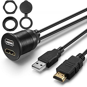 CABO EXTENSÃO USB E HDMI 1MT PARA PAINEL COM ACESSÓRIOS