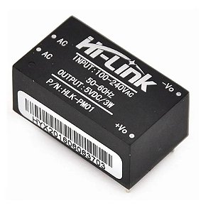 MINI FONTE HI-LINK SAIDA 5VDC 3W 0.6A ENTRADA 100-240VAC