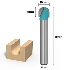 FRESA MEIA CANA 6X10MM SULCO TABUA DE CARNE