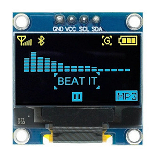 DISPLAY LCD OLED I2C 0.96POL 128X64PX AZUL AMARELO