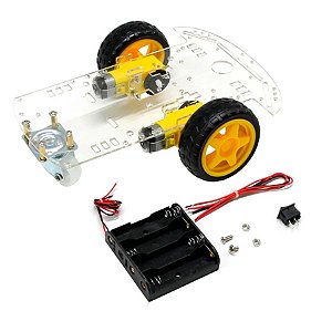 KIT CHASSI ROBÔ 2WD COM 2 RODAS EM ACRÍLICO