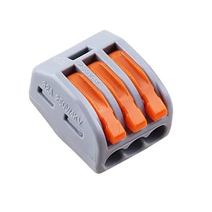 CONECTOR EMENDA 3 VIAS PARA FIOS ENGATE RÁPIDO