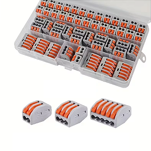 KIT CONECTOR EMENDA 2,3,5 VIAS PARA FIOS COM 60 PEÇAS