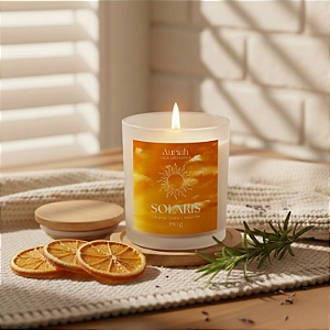 Vela Aromática Energizante - Solaris | Laranja Doce e Alecrim