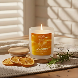 Vela Aromática Energizante - Solaris | Laranja Doce e Alecrim