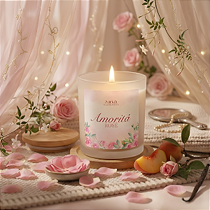 Vela Aromática Amoritá Rosé | Rosas e Pêssego