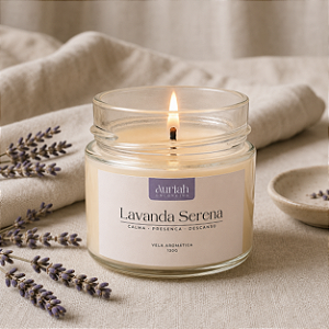 Vela Aromática Lavanda Serena 130g | Auriah Essenciais
