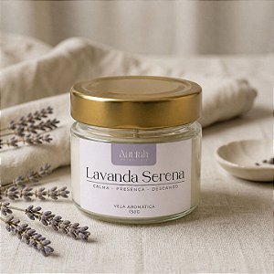 Vela Aromática Lavanda Serena 130g | Auriah Essenciais