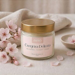 Vela Aromática Cerejeira Delicata 130g | Auriah Essenciais