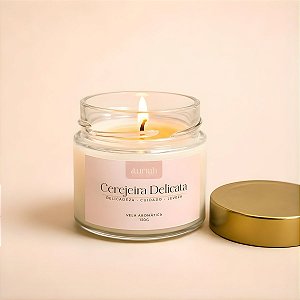 Vela Aromática Cerejeira Delicata 130g | Auriah Essenciais
