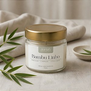 Vela Aromática Bambu Linho 130g | Auriah Essenciais