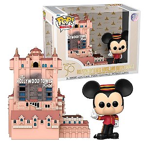 Funko Pop Town Walt Disney World 50th Anniversary Hollywood Tower Hotel and Mickey Mouse