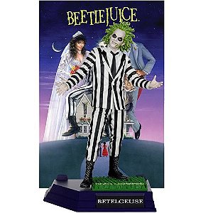 McFarlane Movie Maniacs Beetlejuice 1988 6-Inch Scale Posed Figure (caixa com detalhes - leia a descrição)