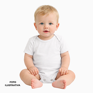 Body infantil para sublimação branco manga curta 100% poliéster Premium