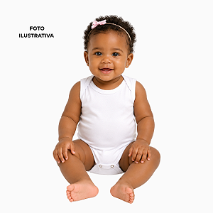 Body infantil para sublimação branco regata 100% poliéster Premium