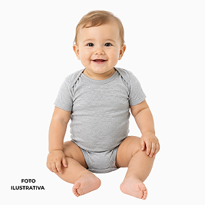 Body infantil para sublimação cinza mescla manga curta 100% poliéster Premium