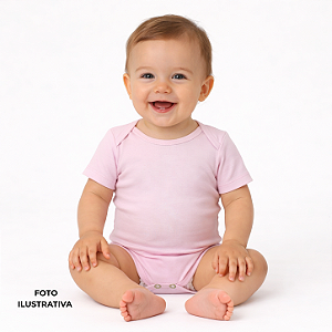 Body infantil para sublimação rosa bebê manga curta 100% poliéster Premium