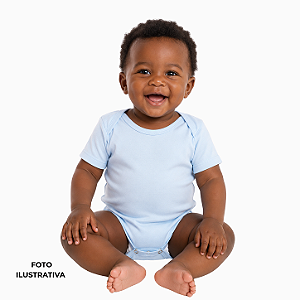 Body infantil para sublimação azul bebê manga curta 100% poliéster Premium