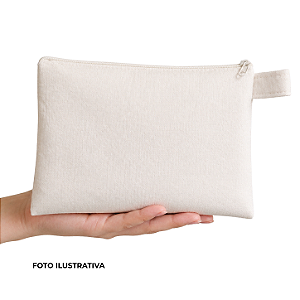 Necessaire para sublimação em oxford branco 100% poliéster 15cm X 20cm