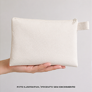 Necessaire para sublimação em oxford branco 100% poliéster 15cm X 20cm
