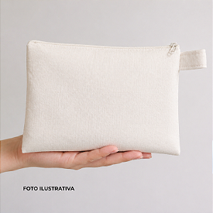 Necessaire para sublimação em oxford branco 100% poliéster 15cm X 20cm