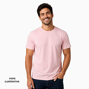 Camisa para sublimação tradicional rosa bebê gola punho 100% poliéster Premium