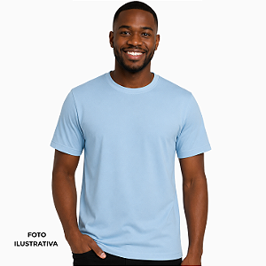 Camisa para sublimação tradicional azul bebê gola punho 100% poliéster Premium